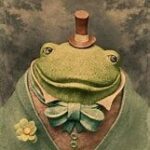 A frog in a suit