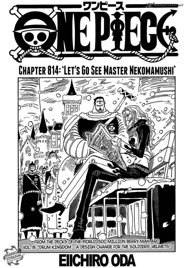 Read Manga One Piece Chapter 814 Let S Go To See Master Nekomamushi Read Manga Online Manga Catalog 1